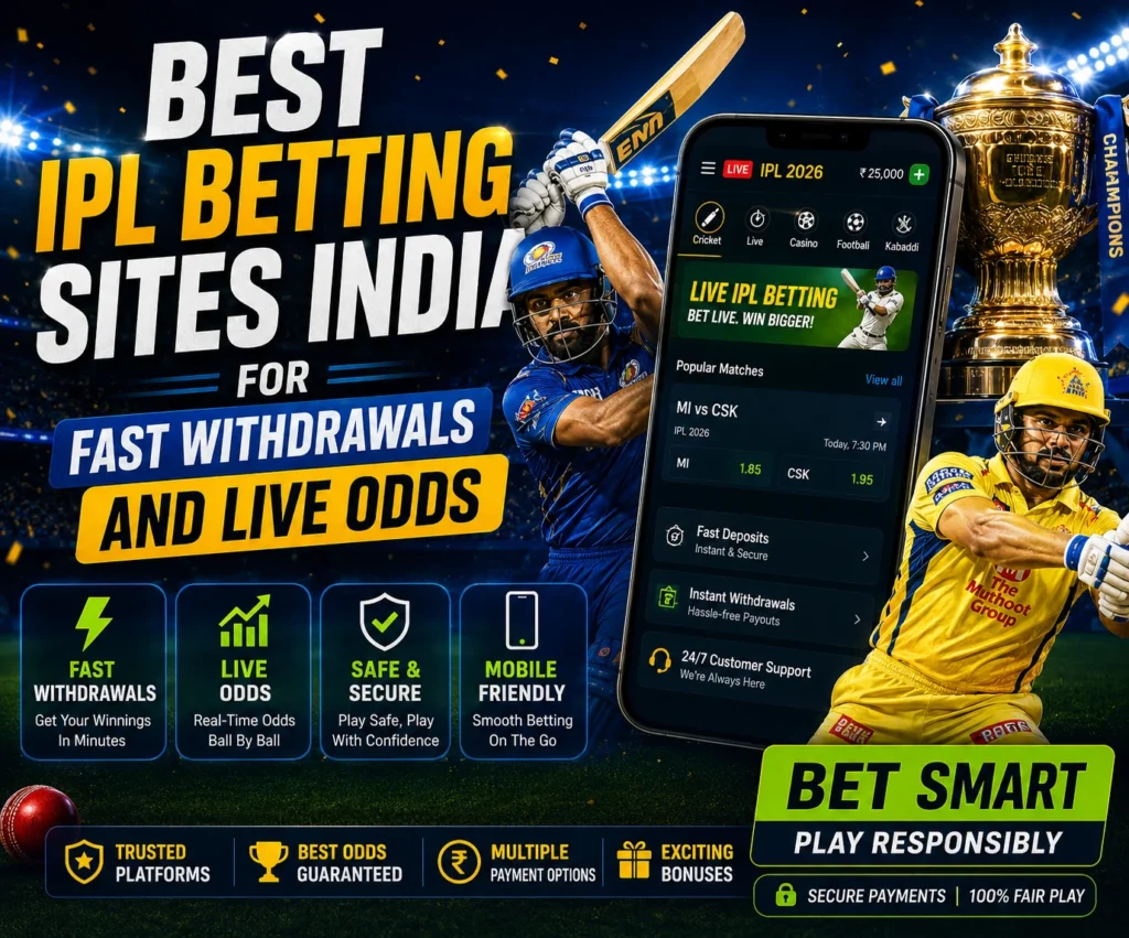 IPL Betting Sites India live odds and fast withdrawal betting platform