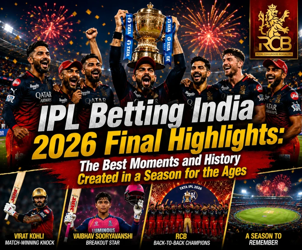IPL Betting India 2026 Final Highlights with RCB title win and Virat Kohli's match-winning performance in the IPL 2026 final.